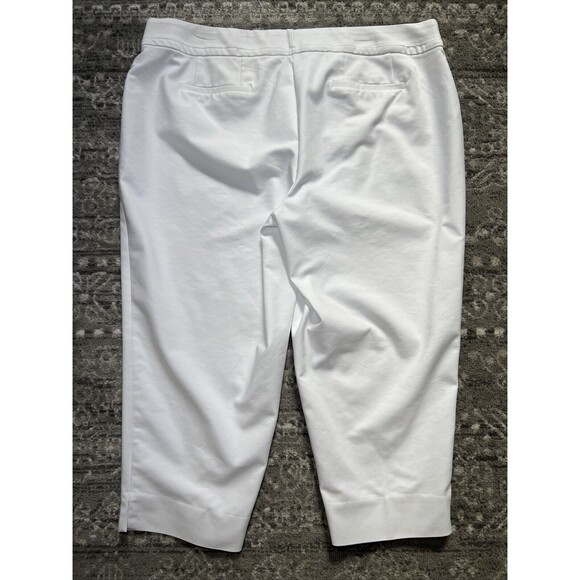Peter Nygard Cropped Pants Women's 22W White Slim Fit Stretch - Picture 5 of 8